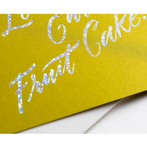 Card: Fruitcake Calligraphy