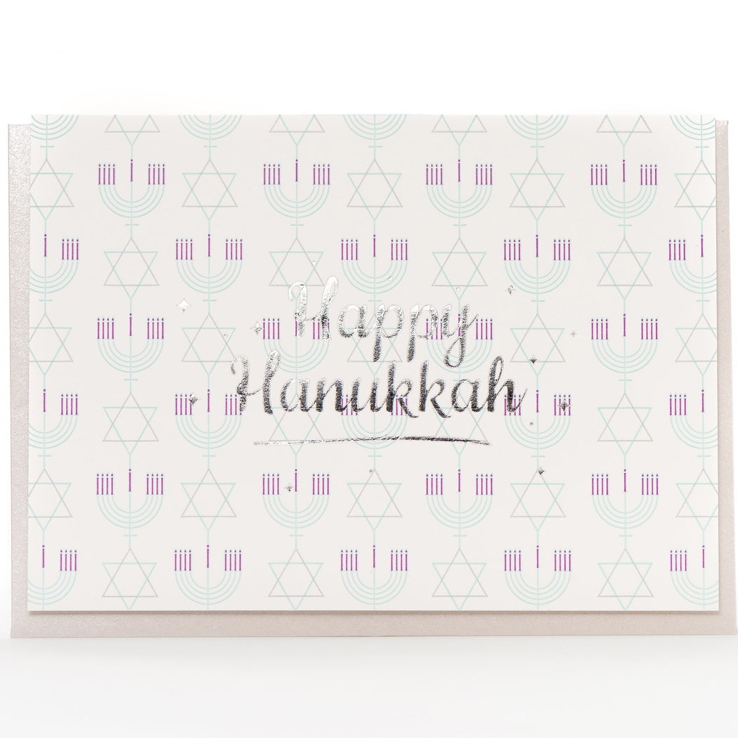 Happy Hanukkah Retro Greeting Card