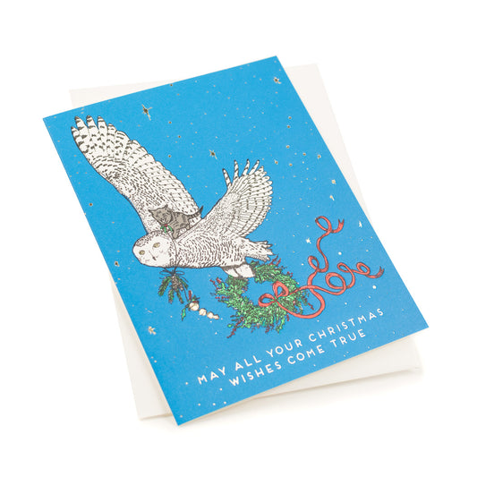 Card: Christmas Wishes Owl and Kitty