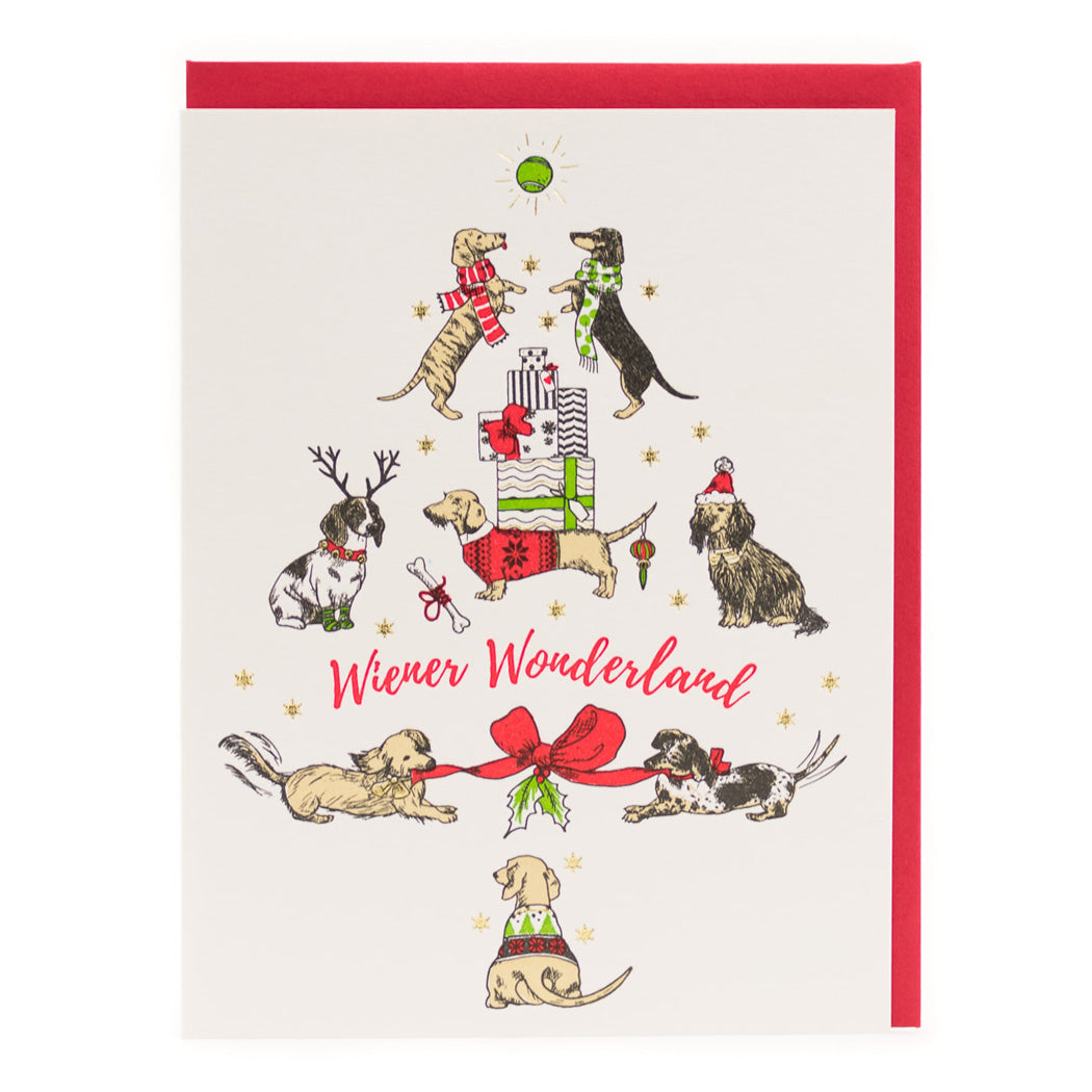 Card: Wiener Dog Christmas Tree