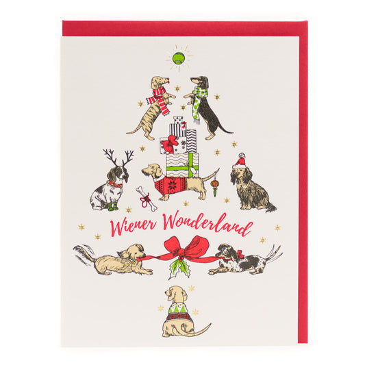 Card: Wiener Dog Christmas Tree