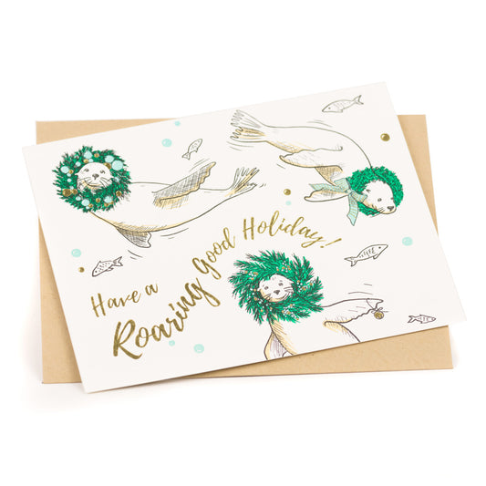 Card: Sea Lion Wreaths