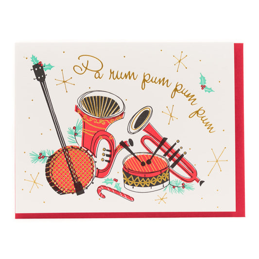 Card: Holiday Instruments Retro