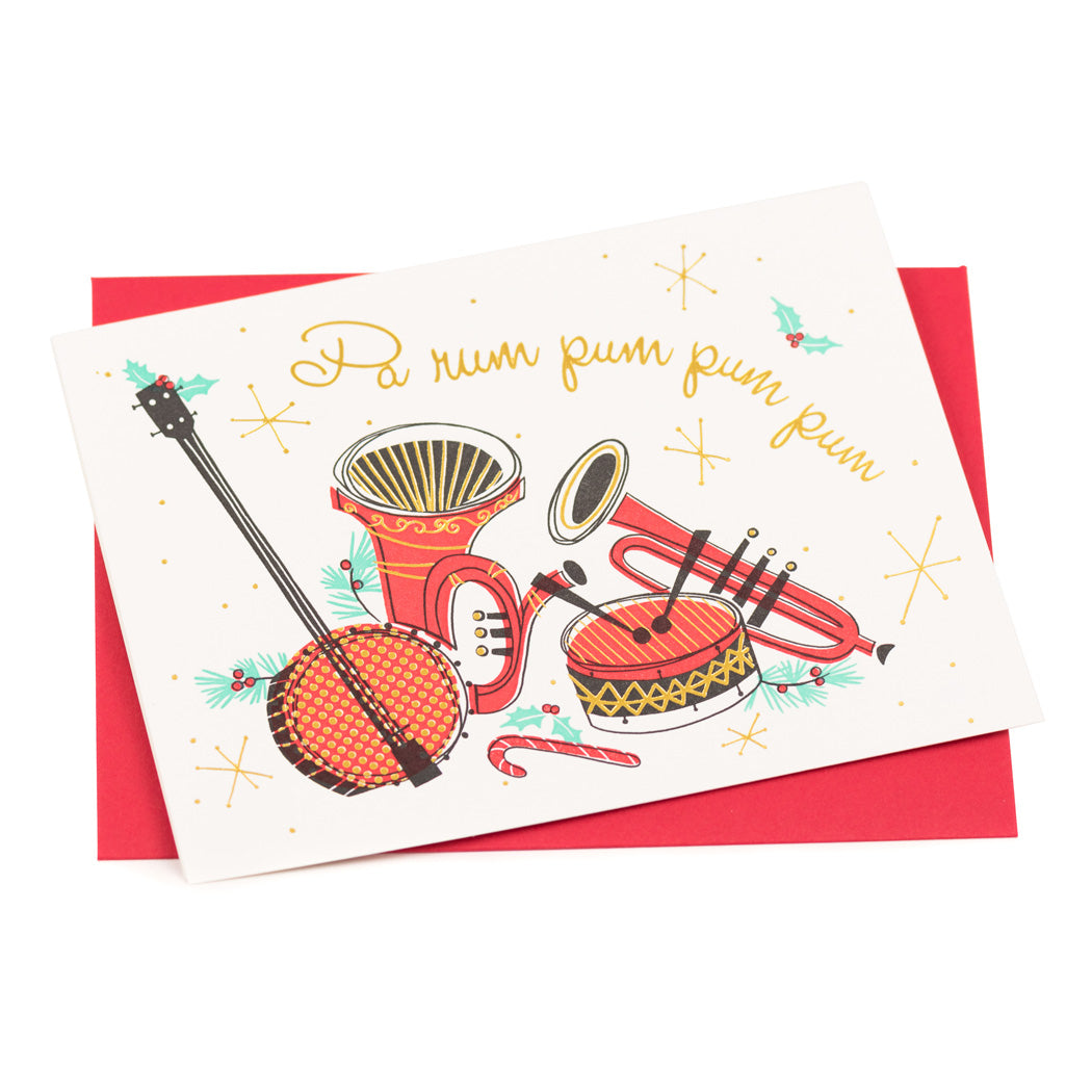 Card: Holiday Instruments Retro