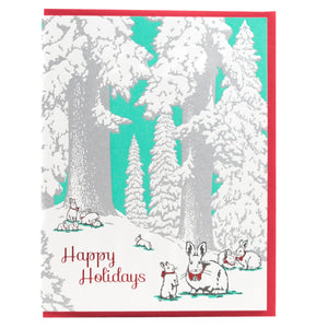 Card: Happy Holidays Bunnies