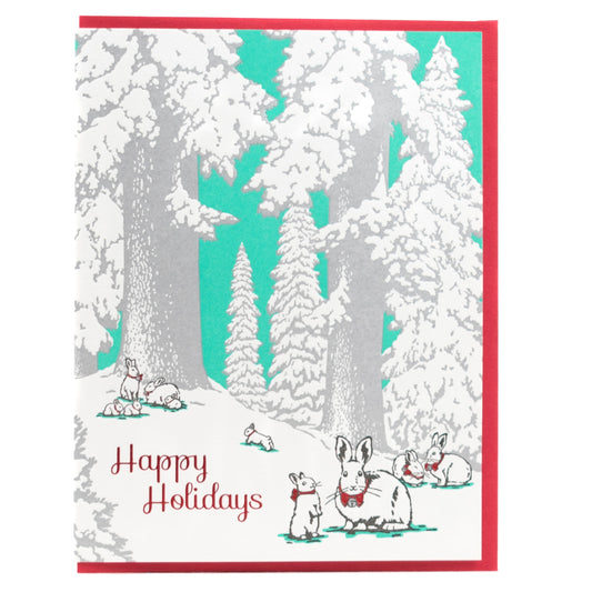 Card: Happy Holidays Bunnies