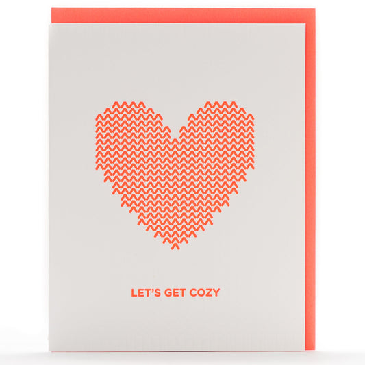 Card: Knit Heart Cozy Neon