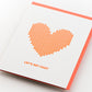 Card: Knit Heart Cozy Neon