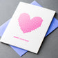 Card: Knit Heart Face Neon