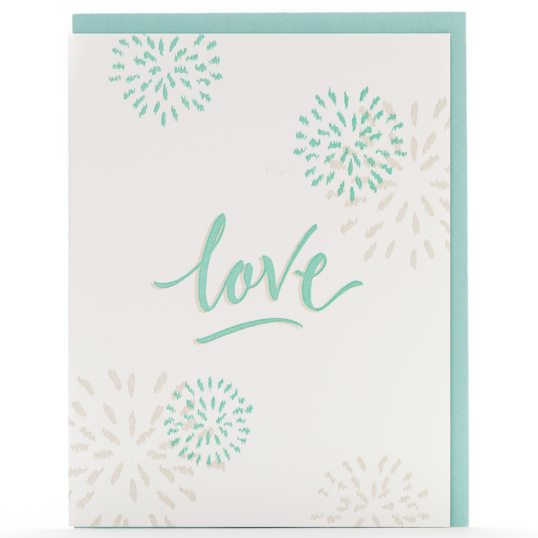 Card: Love Fireworks Calligraphy