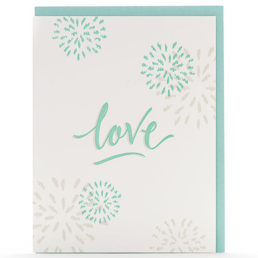 Card: Love Fireworks Calligraphy