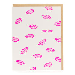 Card: Neon Pink Kisses For you