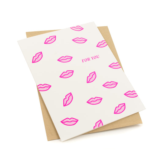 Card: Neon Pink Kisses For you