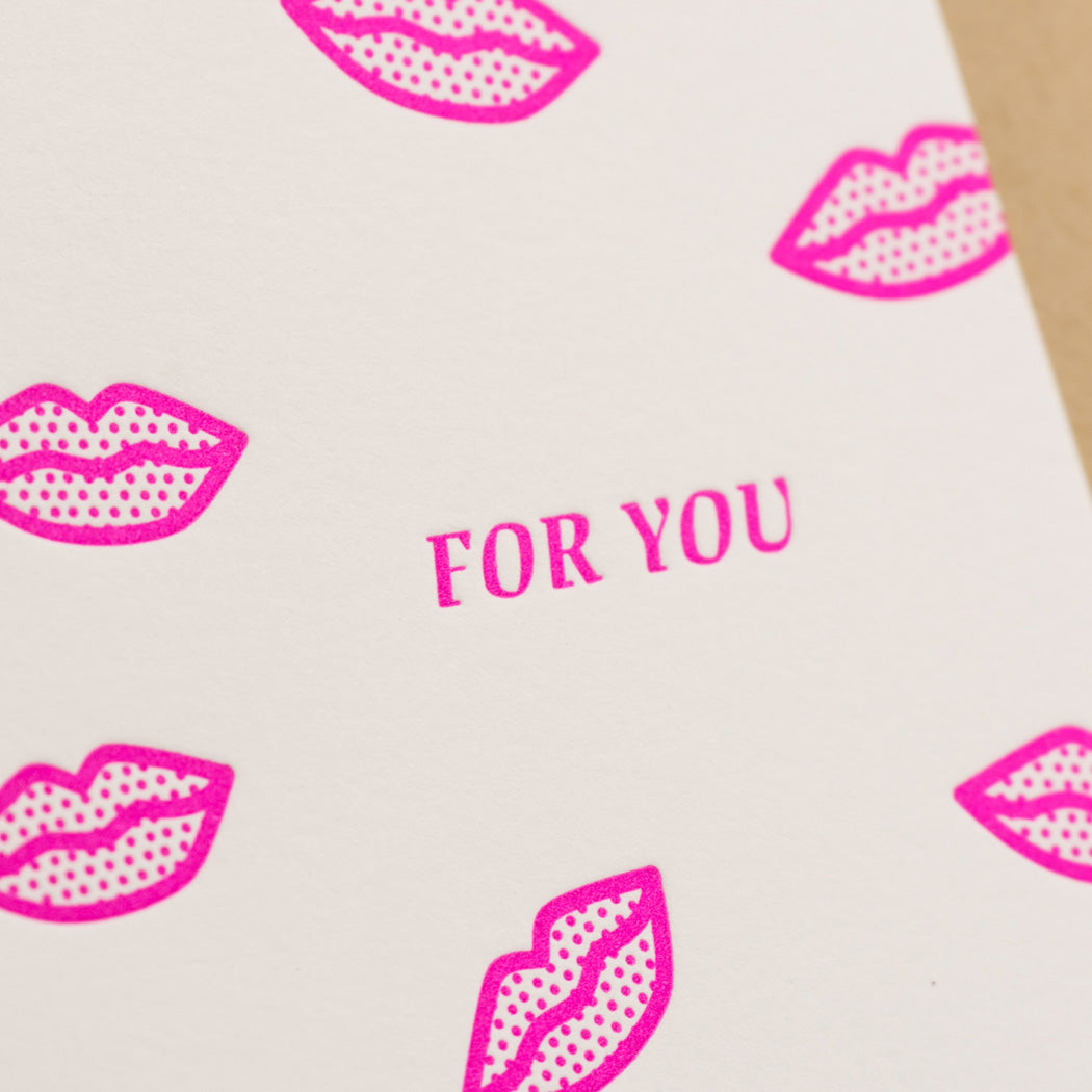 Card: Neon Pink Kisses For you