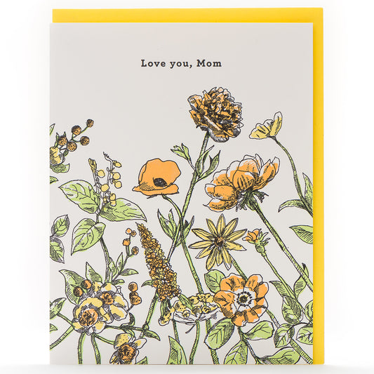 Card: Love You Mom Floral