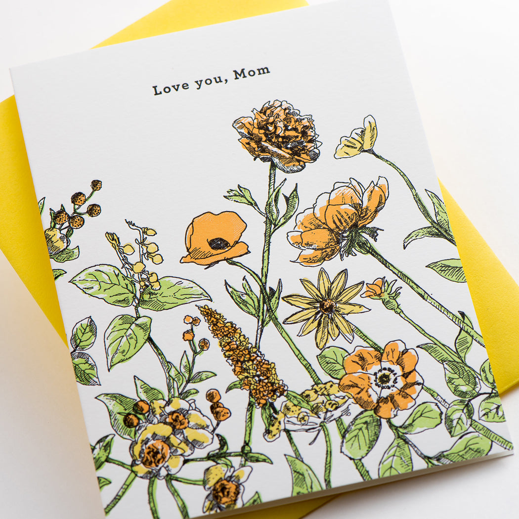 Card: Love You Mom Floral