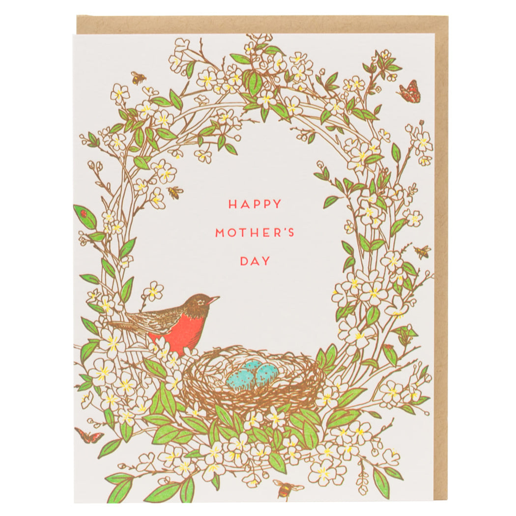 Card: Mother's Day Robin Bird Nest