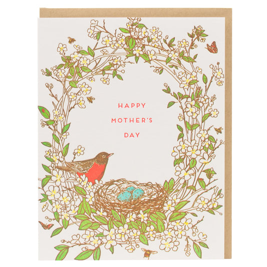 Card: Mother's Day Robin Bird Nest