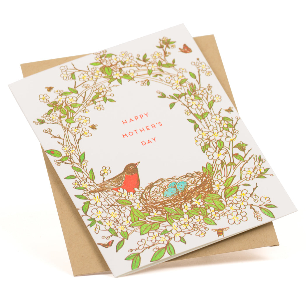 Card: Mother's Day Robin Bird Nest