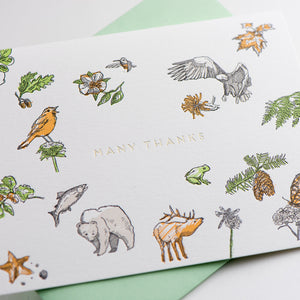 Card: Many Thanks Flora & Fauna