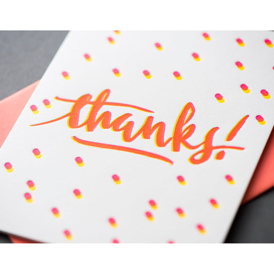 Card: Thanks Calligraphy Dots
