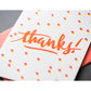 Card: Thanks Calligraphy Dots