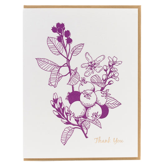 Card: Saskatoon Berry Thank you Greeting Card - Foraging Series