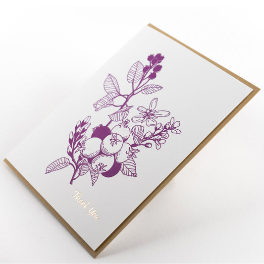 Card: Saskatoon Berry Thank you Greeting Card - Foraging Series
