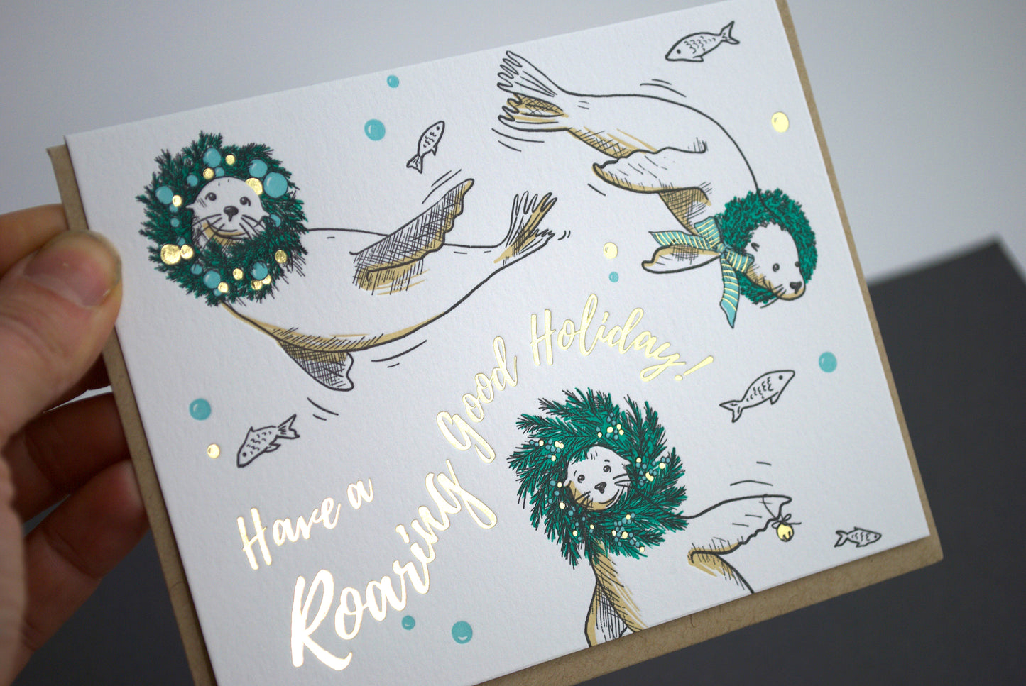 Card: Sea Lion Wreaths