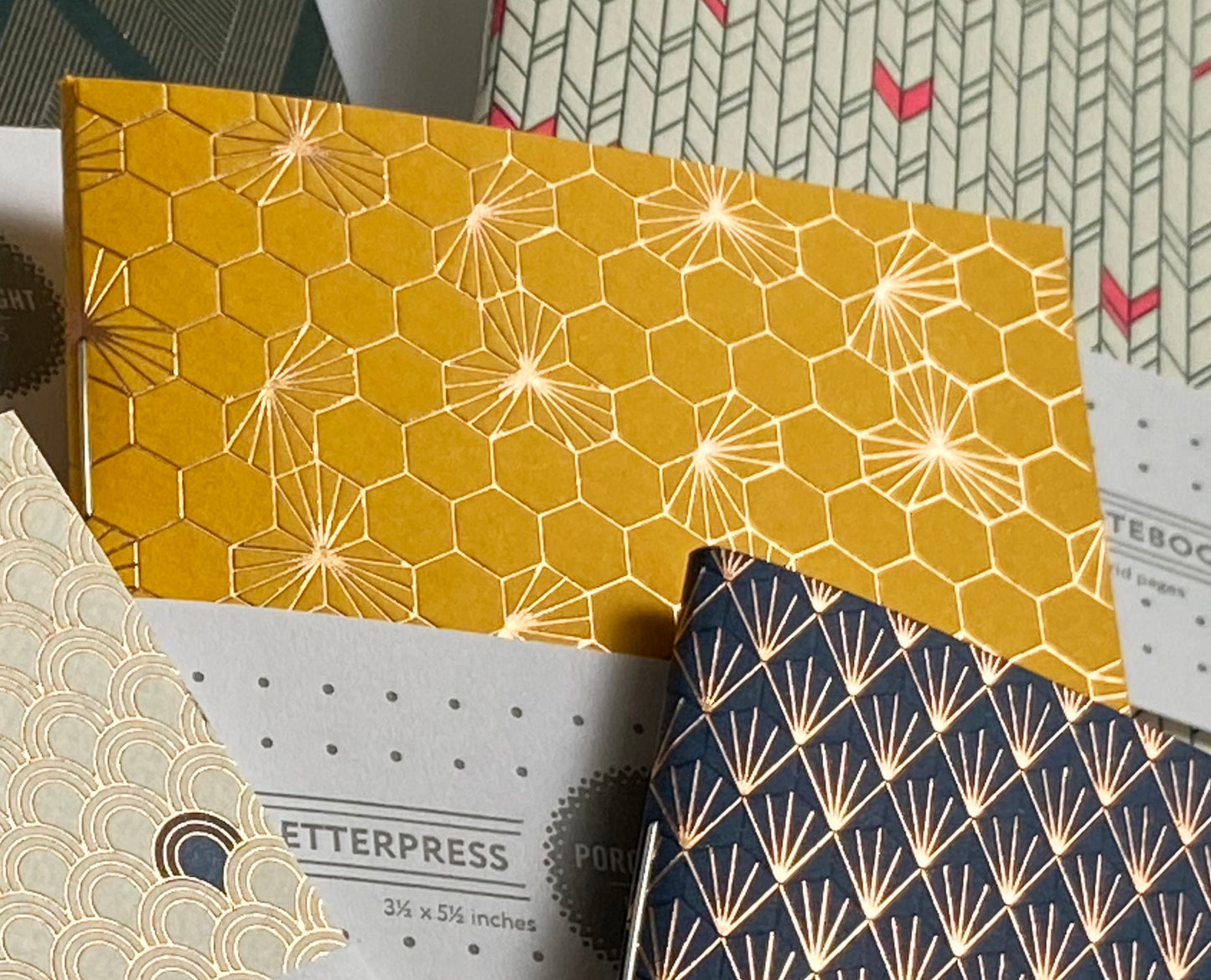 Notebook: Geometric II Series - Honeycomb II Foil Pocket Notebook
