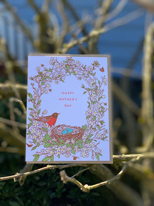 Card: Mother's Day Robin Bird Nest