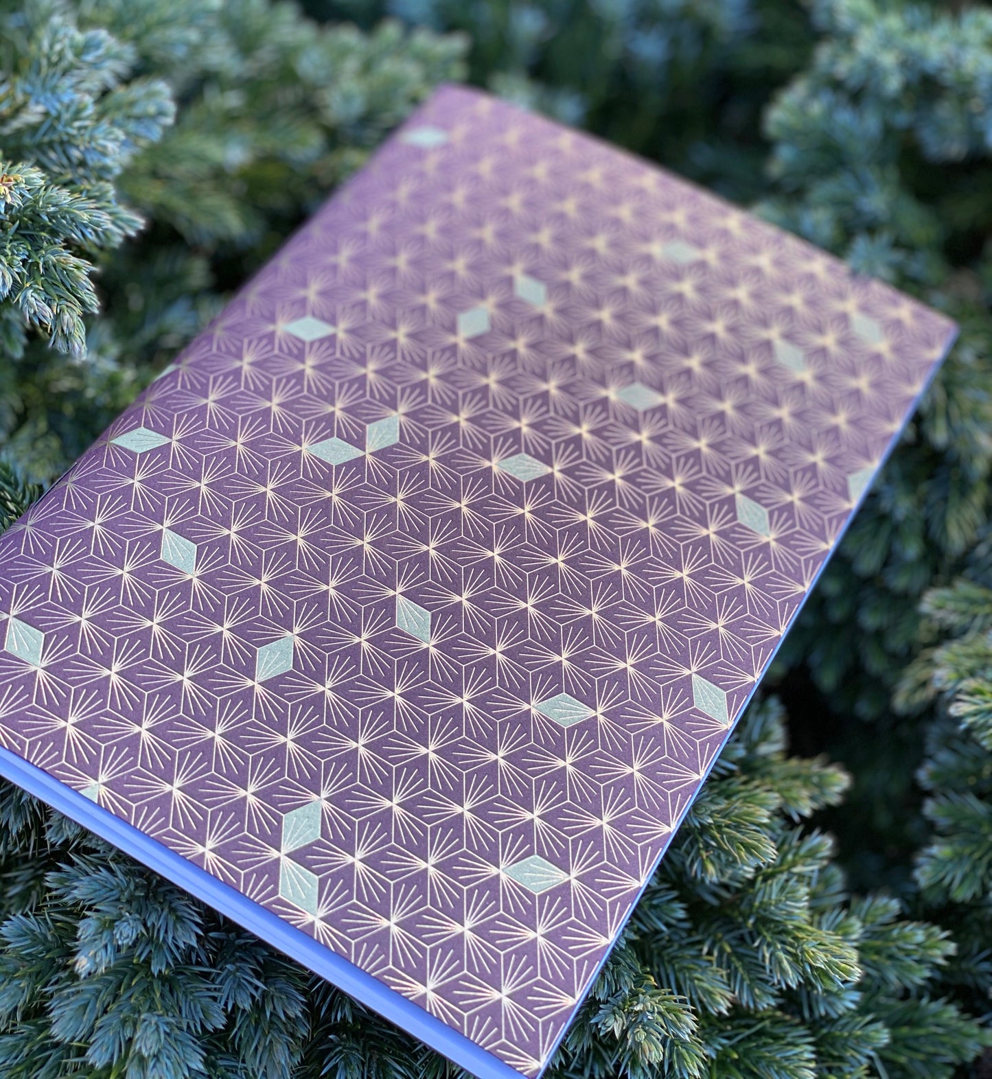 Notebook: Graphic Series - Purple Diamonds Foil Letterpress Large Notebook