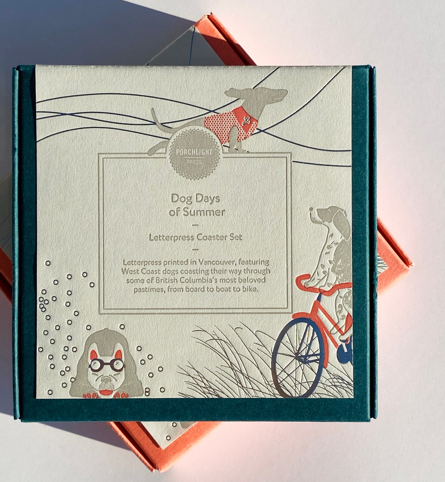 Coaster: Dog Days of Summer (Set of 8, 4 designs)