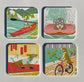 Coaster: Dog Days of Summer (Set of 8, 4 designs)