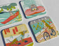 Coaster: Dog Days of Summer (Set of 8, 4 designs)