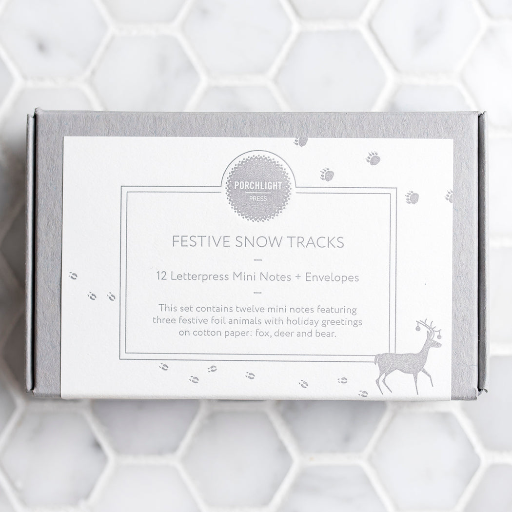 Mini Note: Animal Snow Tracks (Set of 12)