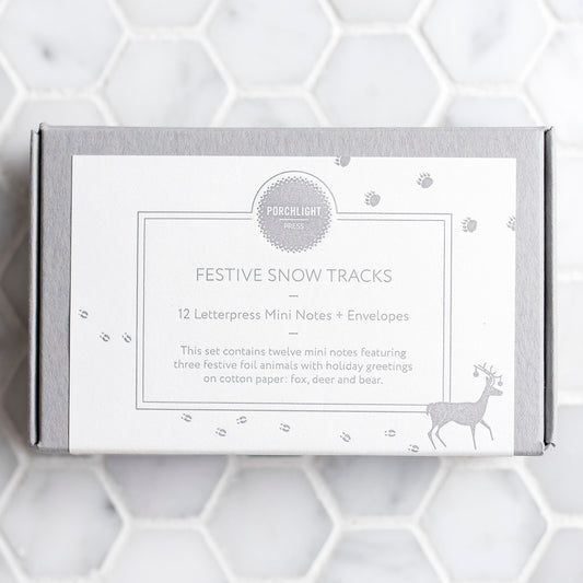Mini Note: Animal Snow Tracks (Set of 12)