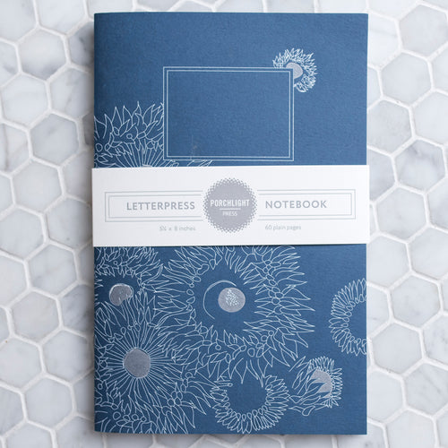 Notebook: Aquatic Series - Sea Anemone Letterpress Large Notebook