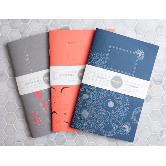 Notebook: Aquatic Series - Sea Anemone Letterpress Large Notebook