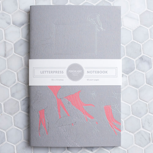 Notebook: Aquatic Series - Jellyfish Letterpress Large Notebook