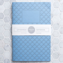 Notebook: Geometric Series I - Seigaiha I Matte Letterpress Large Notebook