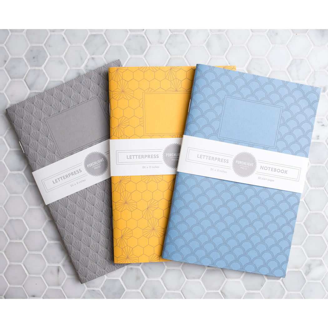Notebook: Geometric Series I - Seigaiha I Matte Letterpress Large Notebook