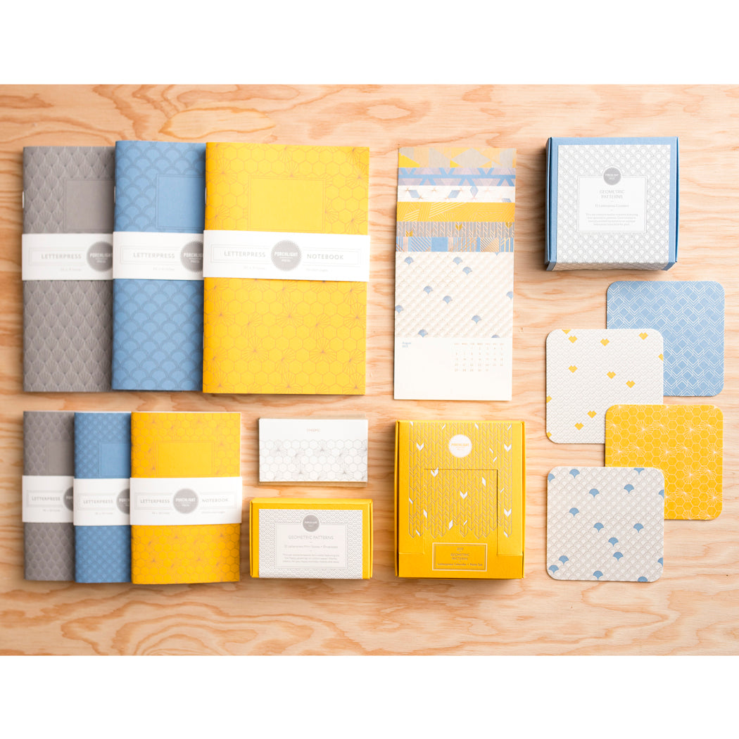Notebook: Geometric Series I - Seigaiha I Matte Letterpress Large Notebook