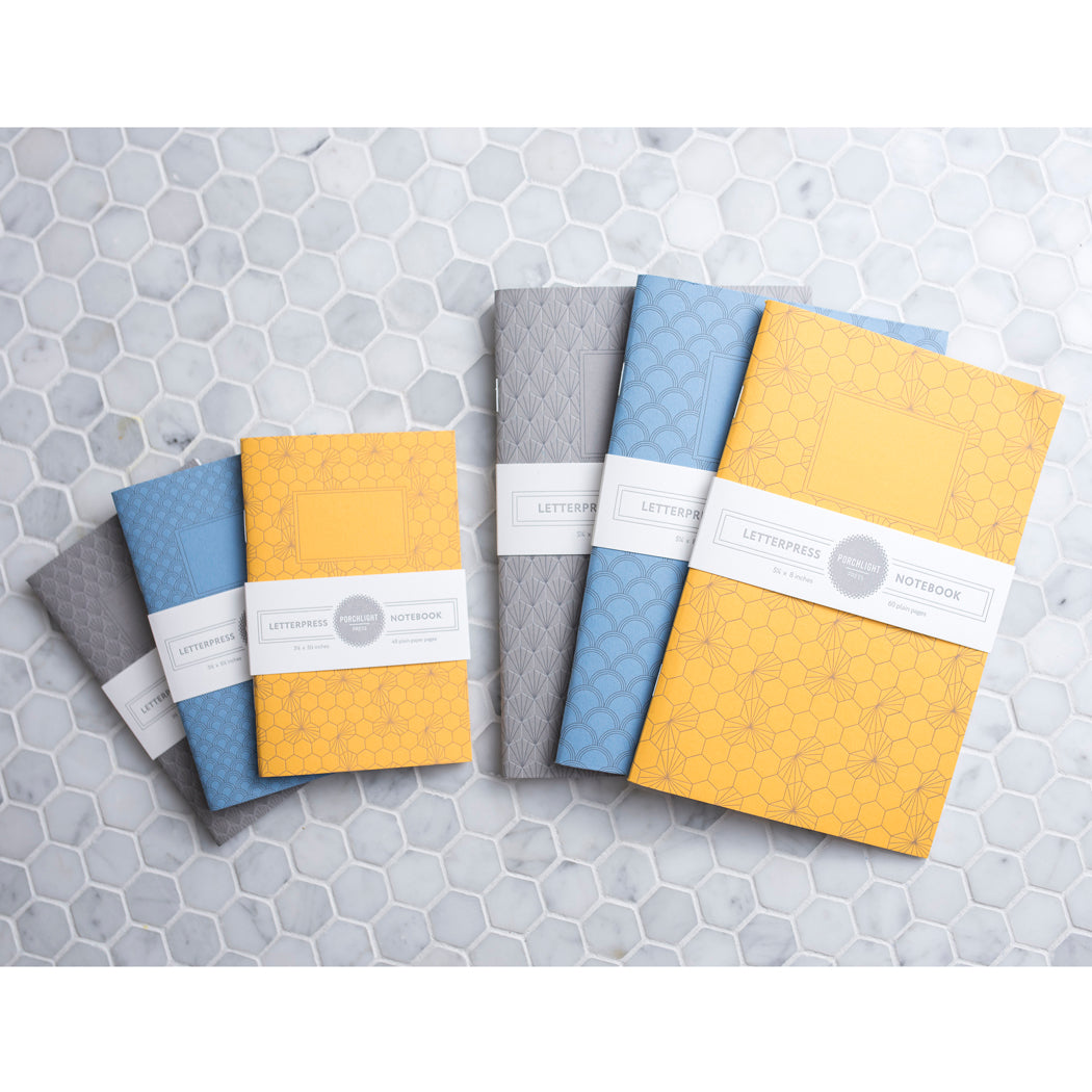 Notebook: Geometric Series I - Deco I Matte Letterpress Large Notebook
