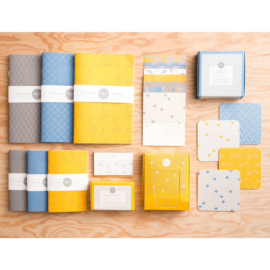 Notebook: Geometric Series I - Deco I Matte Letterpress Large Notebook