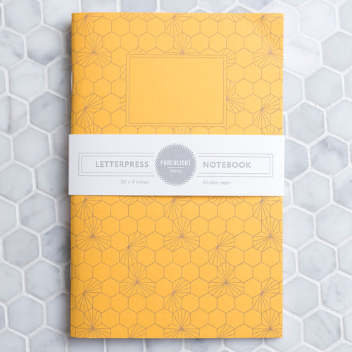 Notebook: Geometric Series I - Honeycomb I Matte Letterpress Large Notebook