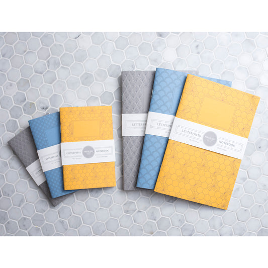 Notebook: Geometric Series I - Honeycomb I Matte Letterpress Large Notebook
