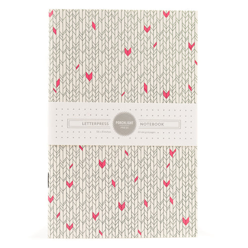Notebook: Graphic Series - Pink Green Chevron Letterpress Large Notebook