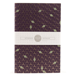 Notebook: Graphic Series - Purple Diamonds Foil Letterpress Large Notebook
