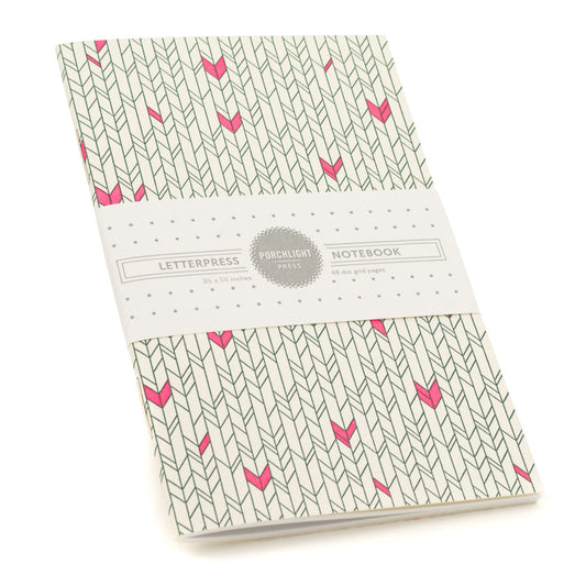 Notebook: Graphic Series - Pink Green Chevron Pocket Notebook